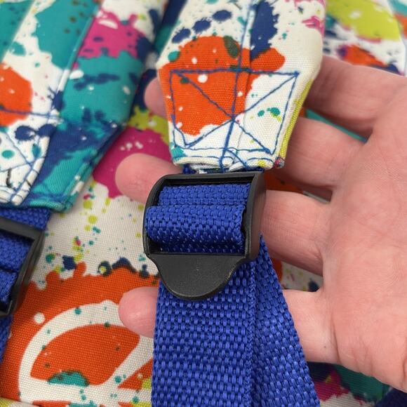 Peace Of Cake Splatter Print Peace Symbol Backpack Multicolor - Picture 7 of 14